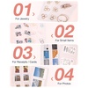 image:imageBAGSMART Jewelry Travel Organizer Case for Home Jewelry Organizer Storage Ring Binder Clear Bags Zipper Rolls Pouch for Necklaces Earrings Rings Bracelets Teal02Black