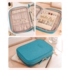 image:imageBAGSMART Jewelry Travel Organizer Case for Home Jewelry Organizer Storage Ring Binder Clear Bags Zipper Rolls Pouch for Necklaces Earrings Rings Bracelets Teal03Teal