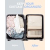 image:imageBAGSMART Keep Shape Packing Cubes 7 Set for Travel Lightweight Cubes Suitcase Organizer Bags Set for Essentials01White Opal