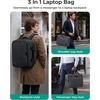 image:imageBAGSMART Laptop Bag 156 Inch Briefcase Men Lockable Computer Bag Work Bag WaterRepellent Shoulder Messenger Bag Travel Office Business Black  Work Bag WaterRepellent Shoulder Messenger Bag Travel Office BusinessGray3in1
