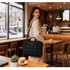 image:imageBAGSMART Laptop Case with Handle Puffy Laptop Sleeve Bag for Women MacBook Case for Dell HP Lenovo MacBook AirPro 15156 inch BeigeBlackShoulder Strap
