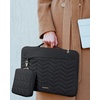 image:imageBAGSMART Laptop Case with Handle Puffy Padded Laptop Bag Sleeve for Women Portable MacBook AirPro Computer Case 1314 inch BeigeBlack