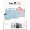 image:imageBAGSMART Laptop Case with Handle Puffy Padded Laptop Bag Sleeve for Women Portable MacBook AirPro Computer Case 1314 inch BeigeBlue