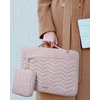 image:imageBAGSMART Laptop Case with Handle Puffy Padded Laptop Bag Sleeve for Women Portable MacBook AirPro Computer Case 1314 inch BeigePink