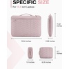 image:imageBAGSMART Laptop Case with Handle Puffy Padded Laptop Bag Sleeve for Women Portable MacBook AirPro Computer Case 1314 inch BeigePink