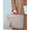 image:imageBAGSMART Laptop Case with Handle Puffy Padded Laptop Bag Sleeve for Women Portable MacBook AirPro Computer Case 1314 inch BeigeWarm Gray