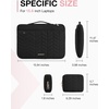 image:imageBAGSMART Laptop Case with Handle Puffy Padded Laptop Bag Sleeve for Women Portable MacBook AirPro Computer Case 1314 inch BeigeWith AccessoriesBlack