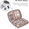 image:imageBAGSMART Large Electronics Travel Organizer Case for Women Pink  Travel Essentials Cord Organizer Cable Organizer Bag Travel Accessories for WomenAPink