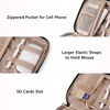 image:imageBAGSMART Large Electronics Travel Organizer Case for Women Pink  Travel Essentials Cord Organizer Cable Organizer Bag Travel Accessories for WomenBBlack