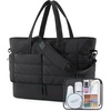 image:imageBAGSMART Large Travel Duffel Bag with Shoe Compartment Puffer CarryOn Gym Weekender Bag for Women CharcoalCharcoal