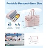 image:imageBAGSMART Large Travel Duffel Bag with Shoe Compartment Puffer CarryOn Gym Weekender Bag for Women CharcoalFaint Yellow