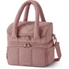 image:imageBAGSMART Lunch Bag Women Double Deck Insulated Lunch Box Quilted Puffer Lunch Tote Leakproof Durable amp Reusable Large Lunch Cooler For Work Picnic Travel Meal Prep Dark PinkDark Pink
