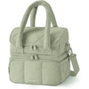 image:imageBAGSMART Lunch Bag Women Double Deck Insulated Lunch Box Quilted Puffer Lunch Tote Leakproof Durable amp Reusable Large Lunch Cooler For Work Picnic Travel Meal Prep Dark PinkSage Green