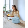 image:imageBAGSMART Lunch Bag Women Double Deck Insulated Lunch Box Quilted Puffer Lunch Tote Leakproof Durable amp Reusable Large Lunch Cooler For Work Picnic Travel Meal Prep Dark PinkLight Blue