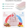 image:imageBAGSMART Lunch Bag Women Double Deck Insulated Lunch Box Quilted Puffer Lunch Tote Leakproof Durable amp Reusable Large Lunch Cooler For Work Picnic Travel Meal Prep Dark PinkBlackberry