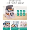 image:imageBAGSMART Lunch Bag Women Double Deck Insulated Lunch Box Quilted Puffer Lunch Tote Leakproof Durable amp Reusable Large Lunch Cooler For Work Picnic Travel Meal Prep Dark PinkPrintCherry