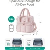 image:imageBAGSMART Lunch Bag Women Double Deck Insulated Lunch Box Quilted Puffer Lunch Tote Leakproof Durable amp Reusable Large Lunch Cooler For Work Picnic Travel Meal Prep Dark PinkWine Red