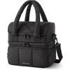 image:imageBAGSMART Lunch Bag Women Double Deck Insulated Lunch Box Quilted Puffer Lunch Tote Leakproof Durable amp Reusable Large Lunch Cooler For Work Picnic Travel Meal Prep Dark PinkBlack