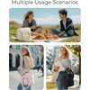 image:imageBAGSMART Lunch Bag Women Double Deck Insulated Lunch Box Quilted Puffer Lunch Tote Leakproof Durable amp Reusable Large Lunch Cooler For Work Picnic Travel Meal Prep Dark PinkPrintCherry