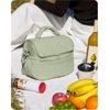 image:imageBAGSMART Lunch Bag Women Double Deck Insulated Lunch Box Quilted Puffer Lunch Tote Leakproof Durable amp Reusable Large Lunch Cooler For Work Picnic Travel Meal Prep Dark PinkSage Green