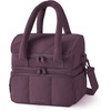 image:imageBAGSMART Lunch Bag Women Double Deck Insulated Lunch Box Quilted Puffer Lunch Tote Leakproof Durable amp Reusable Large Lunch Cooler For Work Picnic Travel Meal Prep Dark PinkBlackberry