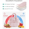 image:imageBAGSMART Lunch Bag Women Double Deck Insulated Lunch Box Quilted Puffer Lunch Tote Leakproof Durable amp Reusable Large Lunch Cooler For Work Picnic Travel Meal Prep Dark PinkOlive Green