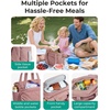 image:imageBAGSMART Lunch Bag Women Large Lunch Box Insulated Tote Bag with MultiPockets Quilted Puffy Tote for Work Outdoors01Dusky Pink
