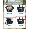 image:imageBAGSMART Lunch Bag Women Small Insulated Tote with Lunch Compartment Quilted Lightweight Puffy Tote Bag for Work Travel Outdoor BlackLeopard Print