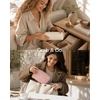 image:imageBAGSMART Makeup Bag Travel Cosmetic Bag Large Make Up Bag Flat Open Toiletry Bag for Women PU Leather Travel Essentials Organizer Case Wideopen Pouch Purse for Skincare Brushes Classic Brown38Cream Beige
