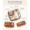 image:imageBAGSMART Makeup Bag Travel Cosmetic Bag Large Make Up Bag Flat Open Toiletry Bag for Women PU Leather Travel Essentials Organizer Case Wideopen Pouch Purse for Skincare Brushes Classic Brown31 Classic Brown