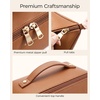 image:imageBAGSMART Makeup Bag Travel Cosmetic Bag Large Make Up Bag Flat Open Toiletry Bag for Women PU Leather Travel Essentials Organizer Case Wideopen Pouch Purse for Skincare Brushes Classic Brown31 Classic Brown
