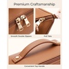 image:imageBAGSMART Makeup Bag Travel Cosmetic Bag Large Make Up Bag Flat Open Toiletry Bag for Women PU Leather Travel Essentials Organizer Case Wideopen Pouch Purse for Skincare Brushes Classic Brown16 Lilac