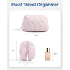 image:imageBAGSMART Makeup Bag Travel Cosmetic Bag Puffy Padded Make Up Bag for Women Makeup Organizer Case Wideopen Pouch Purse Travel Essentials Toiletries Accessories Brushes PinkBBlack