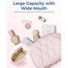 image:imageBAGSMART Makeup Bag Travel Cosmetic Bag Puffy Padded Make Up Bag for Women Makeup Organizer Case Wideopen Pouch Purse Travel Essentials Toiletries Accessories Brushes PinkDKhaki