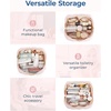 image:imageBAGSMART Makeup Bag Travel Cosmetic Bag Puffy Padded Make Up Bag for Women Makeup Organizer Case Wideopen Pouch Purse Travel Essentials Toiletries Accessories Brushes PinkDKhaki