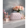 image:imageBAGSMART Makeup Bag Travel Cosmetic Bag Puffy Padded Make Up Bag for Women Makeup Organizer Case Wideopen Pouch Purse Travel Essentials Toiletries Accessories Brushes PinkBBlack