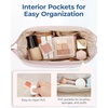 image:imageBAGSMART Makeup Bag Travel Makeup Bag Cute Puffy Make Up Bag Wideopen Cosmetic Bags for Women Small Makeup Pouch for Travel Essentials Toiletries Accessories BlackABlack