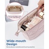 image:imageBAGSMART Makeup Bag Travel Makeup Bag Cute Puffy Make Up Bag Wideopen Cosmetic Bags for Women Small Makeup Pouch for Travel Essentials Toiletries Accessories BlackBPink