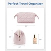 image:imageBAGSMART Makeup Bag Travel Makeup Bag Cute Puffy Make Up Bag Wideopen Cosmetic Bags for Women Small Makeup Pouch for Travel Essentials Toiletries Accessories BlackECamel