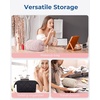 image:imageBAGSMART Makeup Bag Travel Makeup Bag Cute Puffy Make Up Bag Wideopen Cosmetic Bags for Women Small Makeup Pouch for Travel Essentials Toiletries Accessories BlackECamel