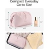 image:imageBAGSMART Makeup Bag Travel Toiletry Bag Cute Make Up Bag Large Capacity Cosmetic Bags for Women Wideopen Makeup Pouch Travel Essentials Toiletries Accessories Brushes PinkDark pink