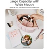 image:imageBAGSMART Makeup Bag Travel Toiletry Bag Cute Make Up Bag Large Capacity Cosmetic Bags for Women Wideopen Makeup Pouch Travel Essentials Toiletries Accessories Brushes PinkPink