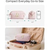 image:imageBAGSMART Makeup Bag Travel Toiletry Bag Puffy Padded Make Up Bags for Women Makeup Organizer Case Wideopen Pouch Purse Travel Essentials Toiletries Accessories Brushes Apricot Pink32Letter E