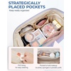 image:imageBAGSMART Makeup Bag Travel Toiletry Bag Puffy Padded Make Up Bags for Women Makeup Organizer Case Wideopen Pouch Purse Travel Essentials Toiletries Accessories Brushes Apricot Pink18Lavender Purple