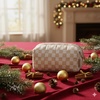 image:imageBAGSMART Makeup Bag Travel Toiletry Bag Puffy Padded Make Up Bags for Women Makeup Organizer Case Wideopen Pouch Purse Travel Essentials Toiletries Accessories Brushes Apricot Pink11Checkered Khaki