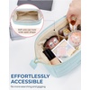 image:imageBAGSMART Makeup Bag Travel Toiletry Bag Puffy Padded Make Up Bags for Women Makeup Organizer Case Wideopen Pouch Purse Travel Essentials Toiletries Accessories Brushes Apricot Pink13Mint Green