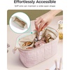 image:imageBAGSMART Makeup Bag Travel Toiletry Bag Puffy Padded Make Up Bags for Women Makeup Organizer Case Wideopen Pouch Purse Travel Essentials Toiletries Accessories Brushes Apricot Pink21Burgundy Red