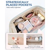 image:imageBAGSMART Makeup Bag Travel Toiletry Bag Puffy Padded Make Up Bags for Women Makeup Organizer Case Wideopen Pouch Purse Travel Essentials Toiletries Accessories Brushes Apricot Pink13Mint Green