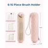 image:imageBAGSMART Makeup Brush Holder Bag Travel Small Makeup Bag for Purse Make Up Brush Bag Case Cosmetic Bag Silicone Soft Portable Face Brushes Travel Essentials Organizer Holder Pink