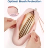 image:imageBAGSMART Makeup Brush Holder Bag Travel Small Makeup Bag for Purse Make Up Brush Bag Case Cosmetic Bag Silicone Soft Portable Face Brushes Travel Essentials Organizer Holder Pink